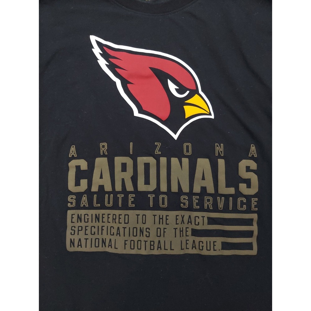 Arizona Cardinals Salute to Service NIKE Tee Shirt Men XL Black Dri Fit Onfield - Picture 5 of 12